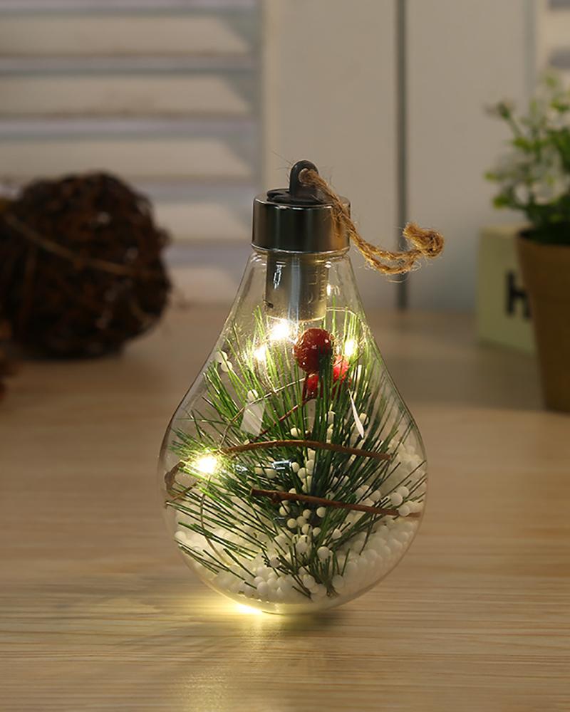 

Transparent Led Lights Christmas Theme Bulb Ornaments Creative Birthday Party Supplies Christmas Tree Ornaments, Style2