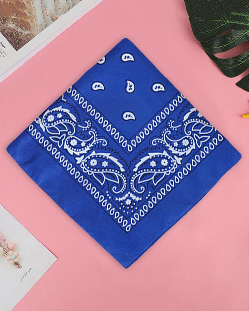 

12PCS Paisley Cowboy Bandanas Head Wrap, Blue