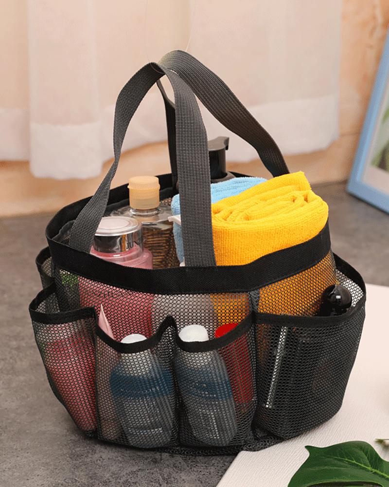 

Fishnet Detail Large Capacity Beach Bag, Black
