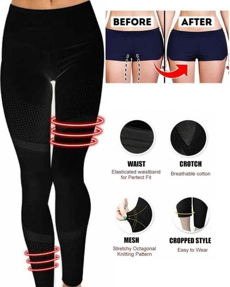 

High Waist Breathable Mesh Stitching Sports Pants, Black