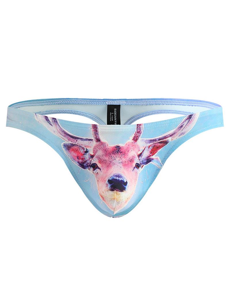 

3D Patterns Print Skinny T-string Panties Underwear, Style2