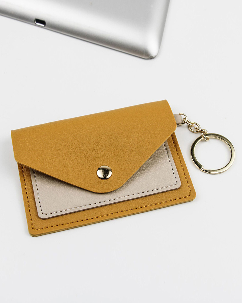 

Colorblock Minimalist Credit Card Wallet, Yellow