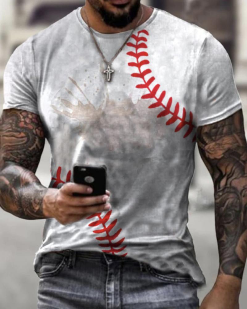

Tie Dye Print Short Sleeve T-shirt, Gray