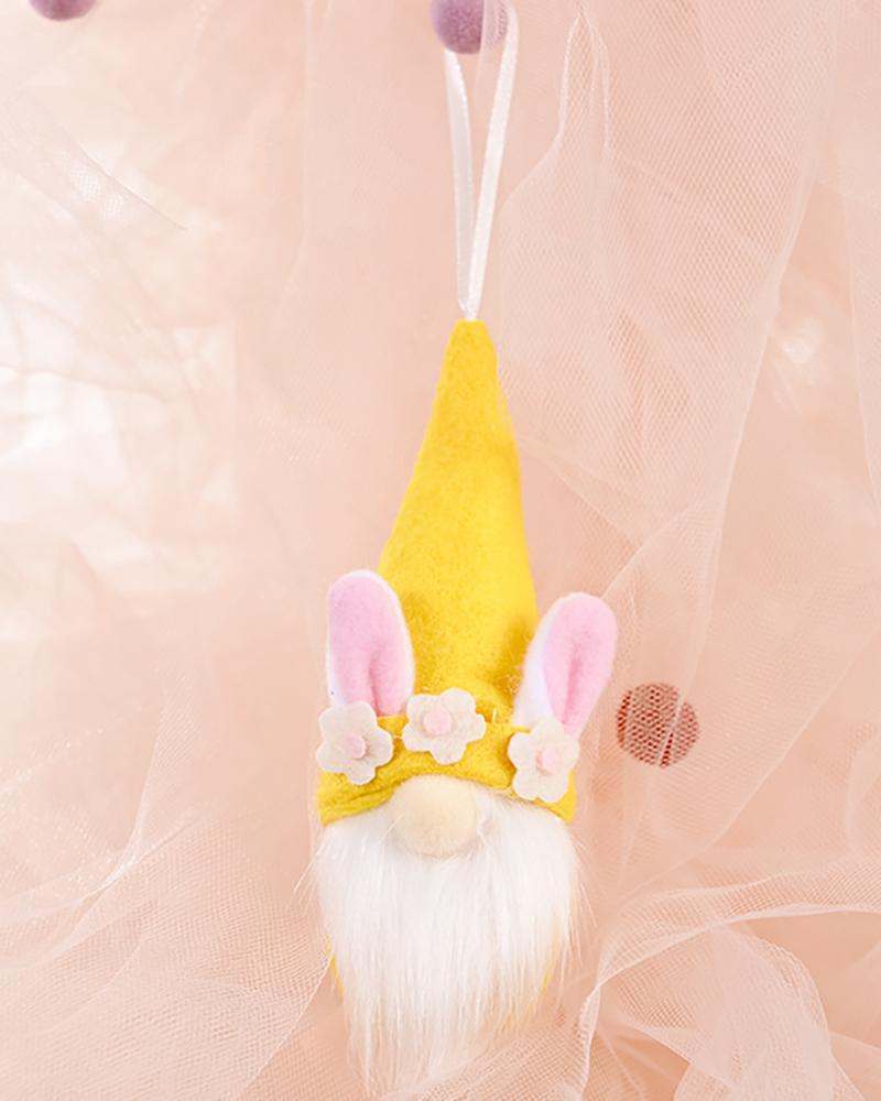 

1pcs Easter Bunny Hanging Decoration Dwarf Doll, Yellow