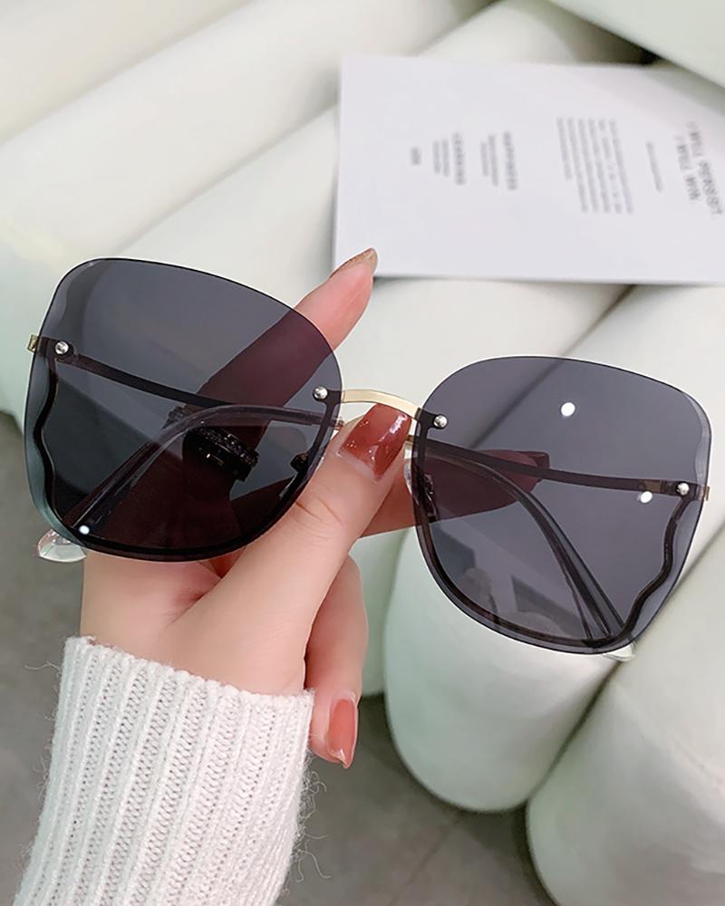 

1Pair Tinted Lens Ombre Rimless Sunglasses, Style3