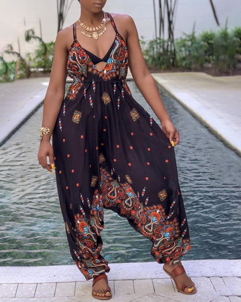 V Neck Sling Baggy Jumpsuit Online. Discover hottest trend fashion at