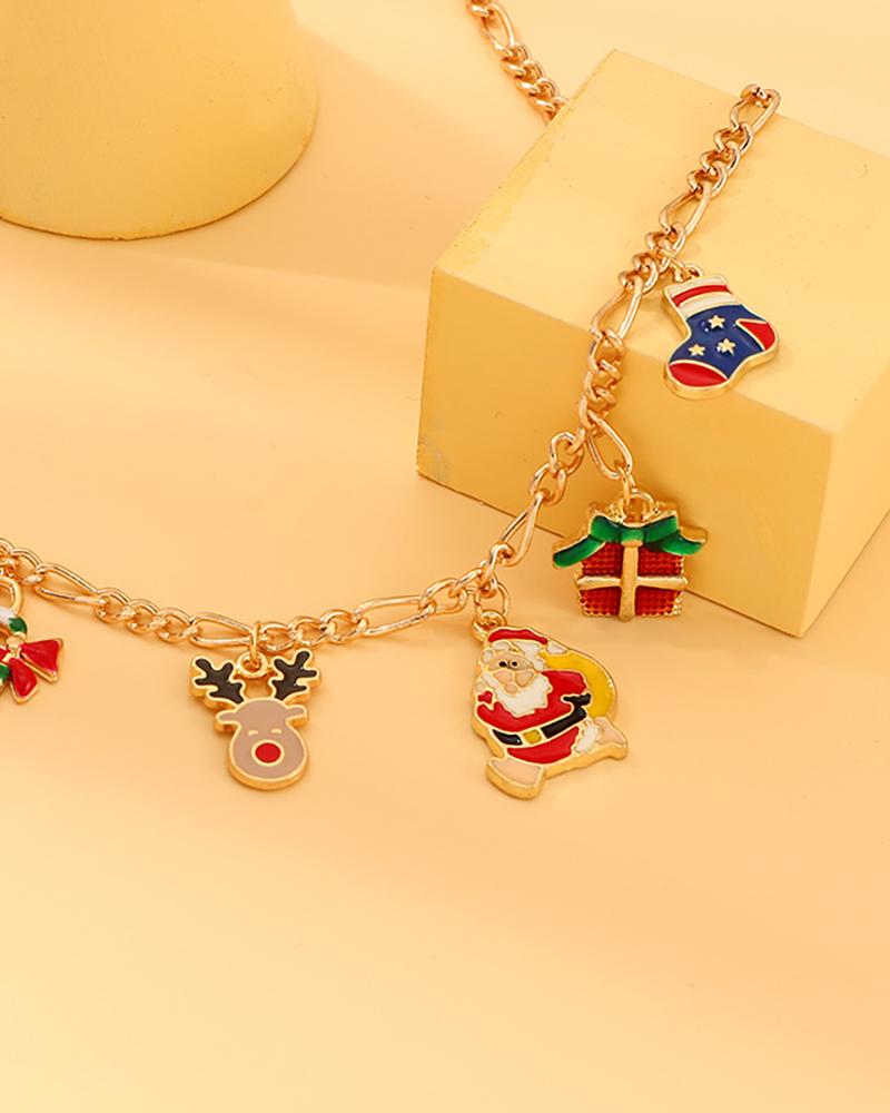 

Christmas Pattern Chain Necklace, Gold