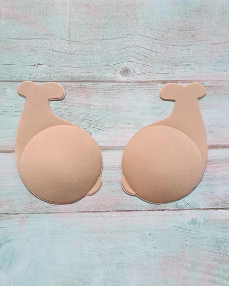 

1Pair Dolphin Shape Silicone Push Up Invisible Bra Bust Lifter Self Adhesive Nipple Covers, Apricot