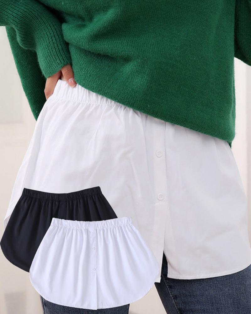 

Shirt Extender Detachable Underskirt False Blouse Tail Hem Adjustable Layering Fake Top Lower Sweep Matching Sweater Bottoming Artifact Hem Skirt, Black