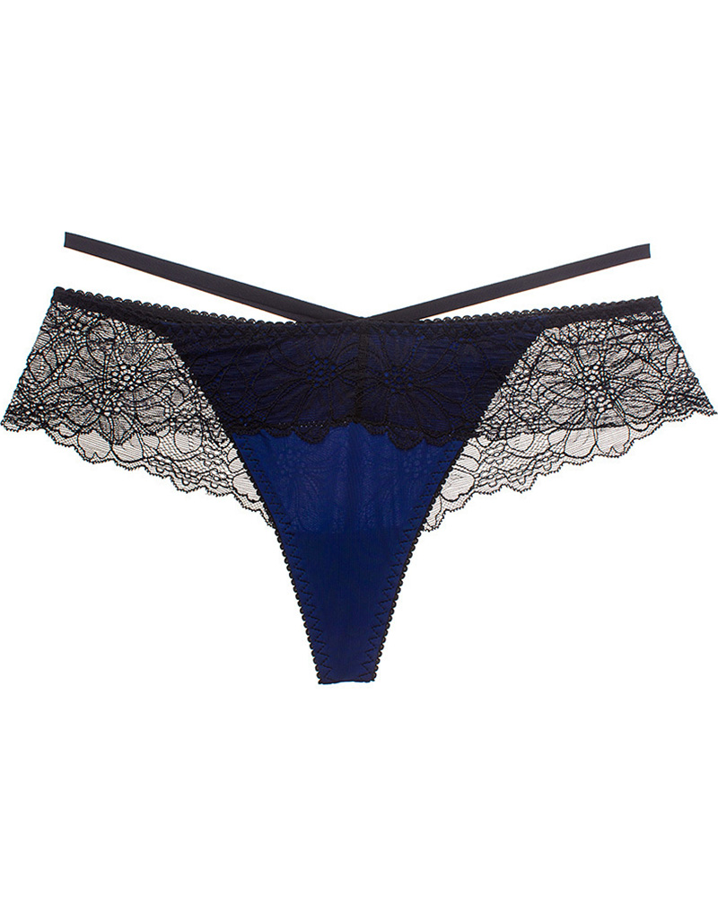 

Crochet Lace Low Waist Cutout Panty, Blue