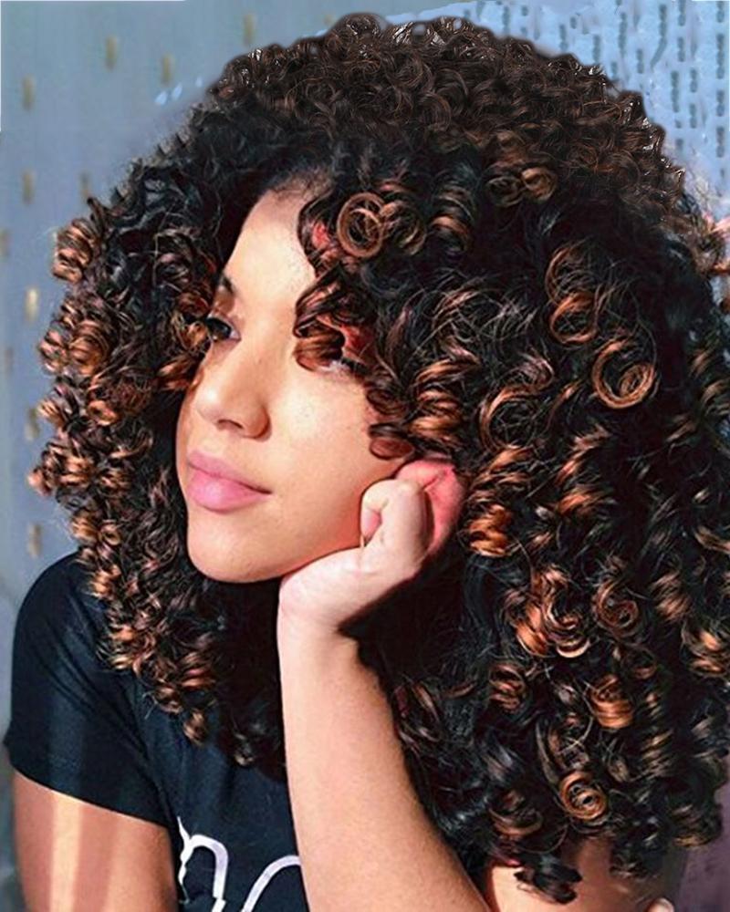 

Short Curly Explosion Hair Wig, Brown