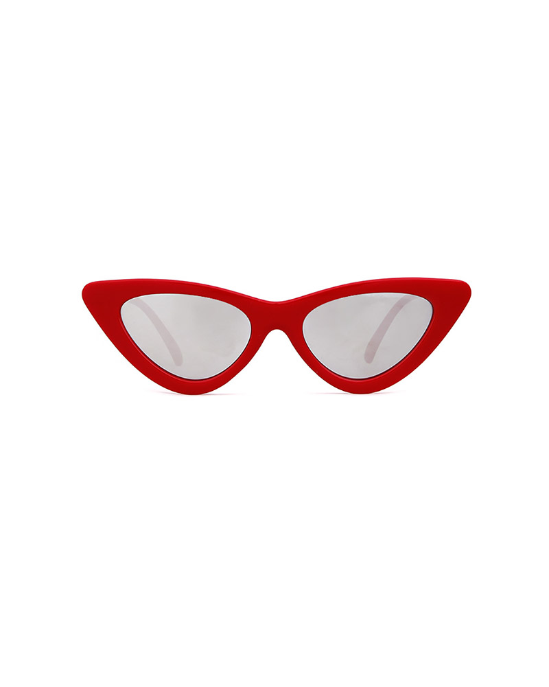 

1Pair Tinted Lens Retro Cat Eye Frame Sunglasses, Red