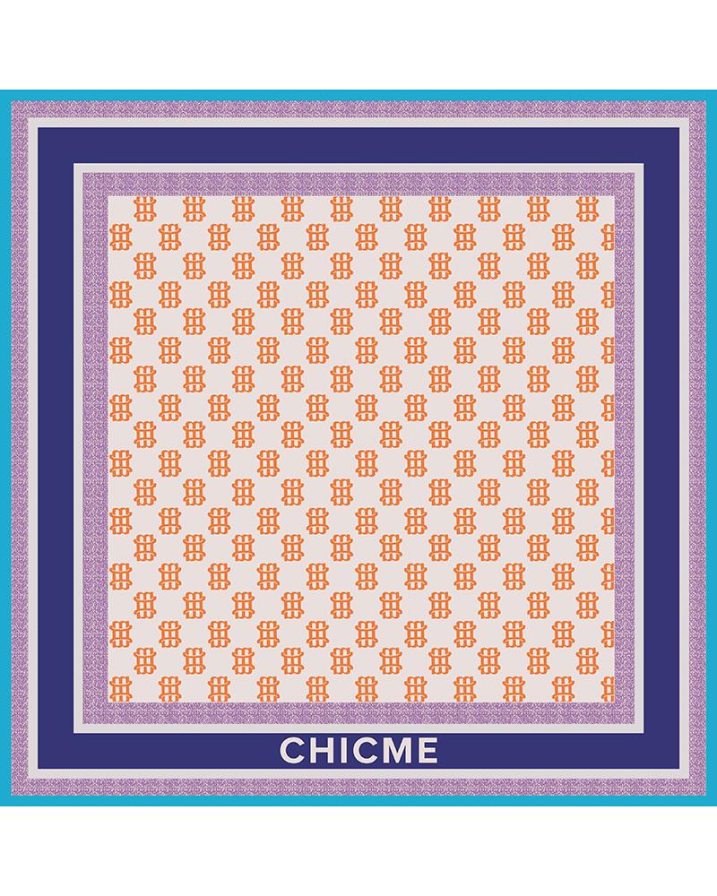 

ChicMe Print Contrast Paneled Square Scarf, Multicolor