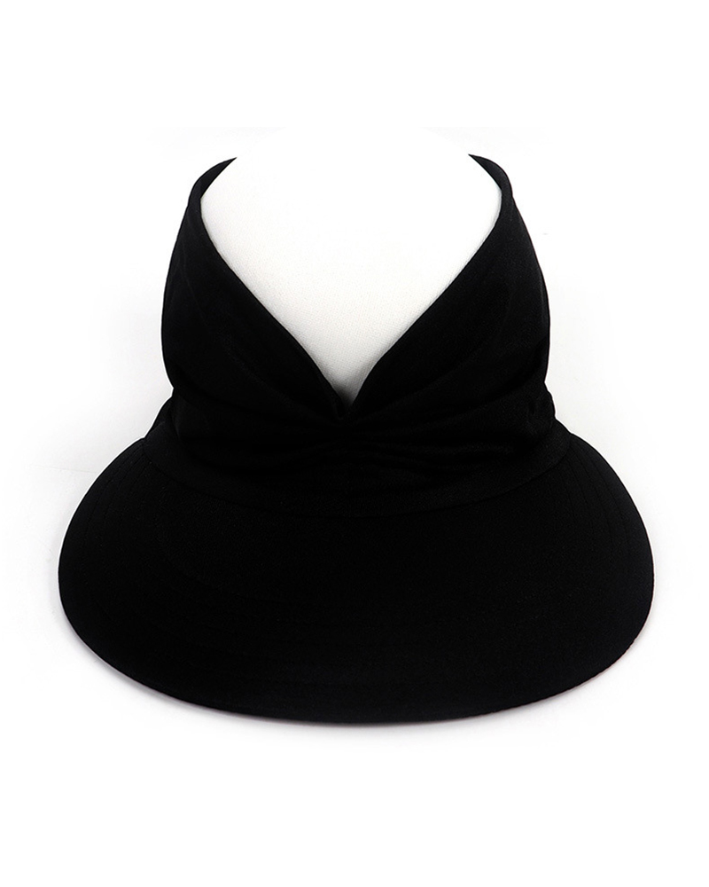 

Beach Sunhat UV Protection Anti-UV Ponytail Beach Cap Visor Hat, Black
