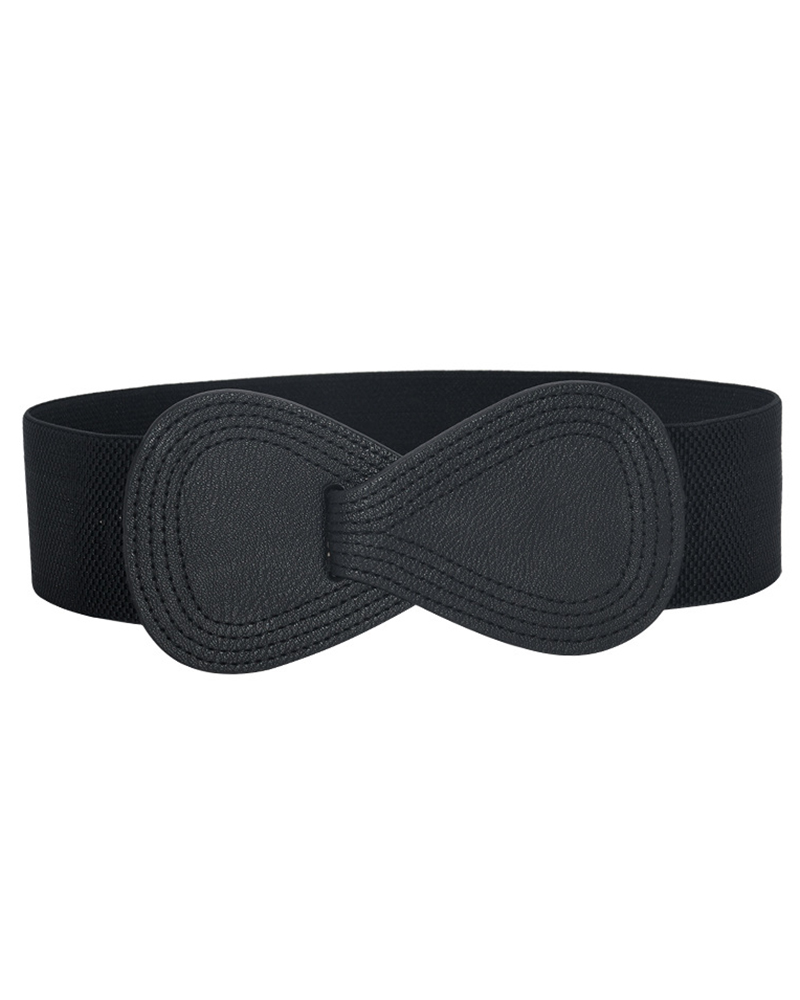 

Wide Elastic Trendy Belt, Black
