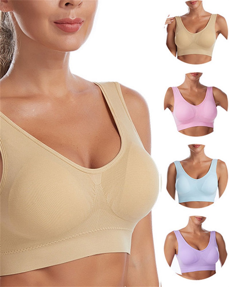 

Seamless Push Up Sports Bra, Apricot