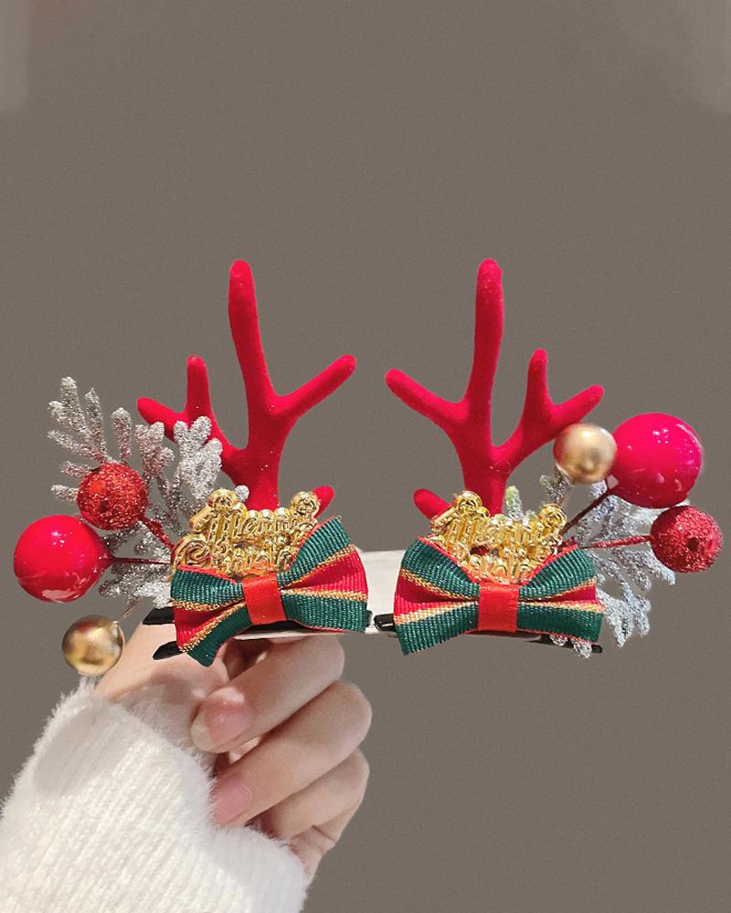 

1Pair Christmas Hair Clips Antlers Hairpins Hair Accessories Headpiece Party Ornament Xmas Gift, Style4