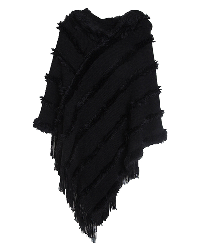 

Women's Scarf Shawl Wrap Winter Warm Long Large Poncho Hooded Cape Top, Black