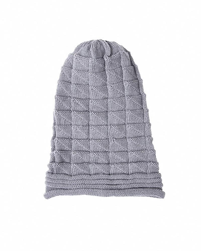 

Women's Beanie Slouchy Outdoor Street Dailywear Knit Pure Color Portable Windproof Comfort Ruched Hat, Gray