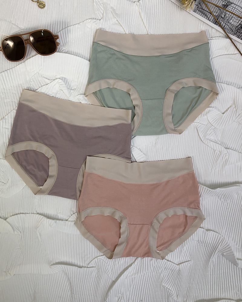 

3PCS/Set Ultra Soft High Waist Modal Underwear Panty, Pink