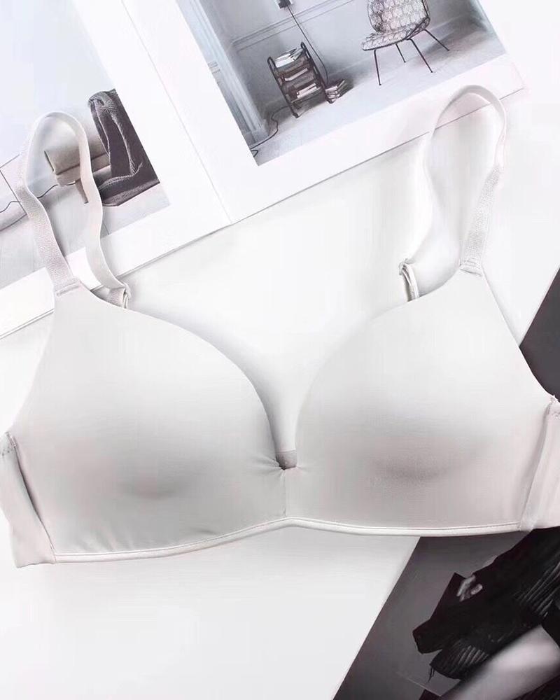 

Breathable Light Padded Seamless Comfort Bralette, Gray