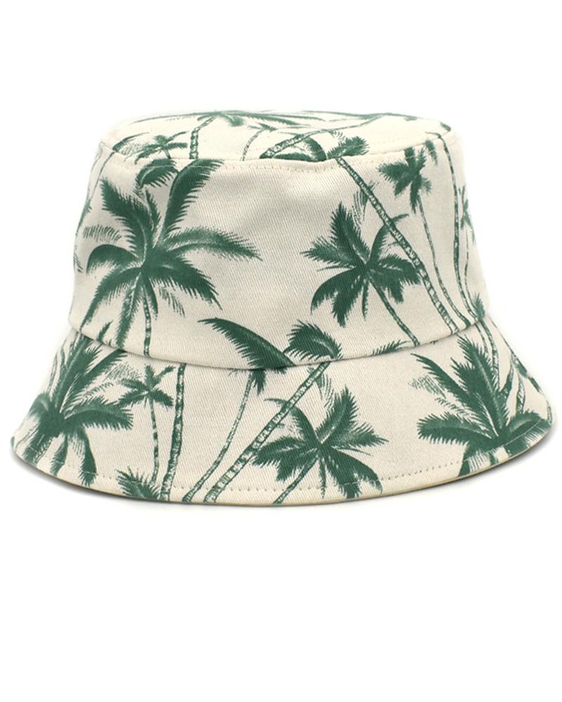 

Coconut Tree Print Bucket Hat, Green