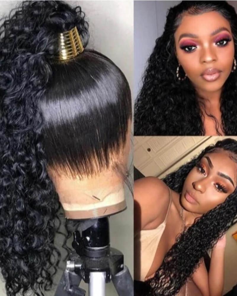 

Stylish Deep Wave Curly Wig High-temperature Resistance Black Wig