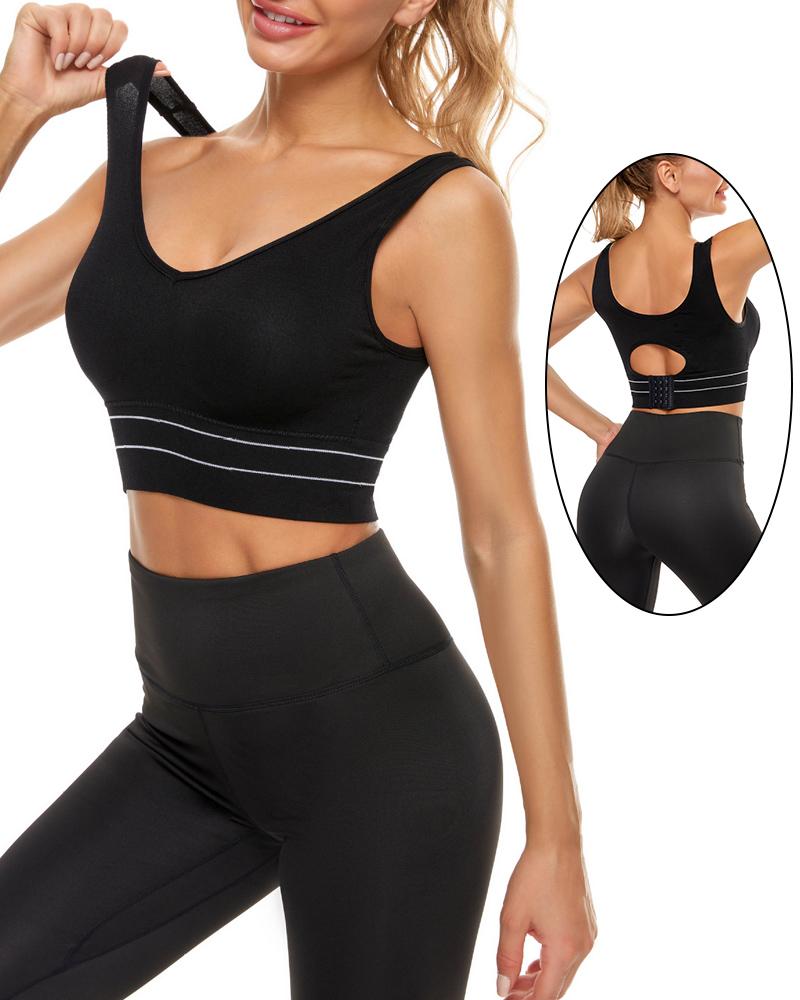 

Cutout Back Sports Bra, Black