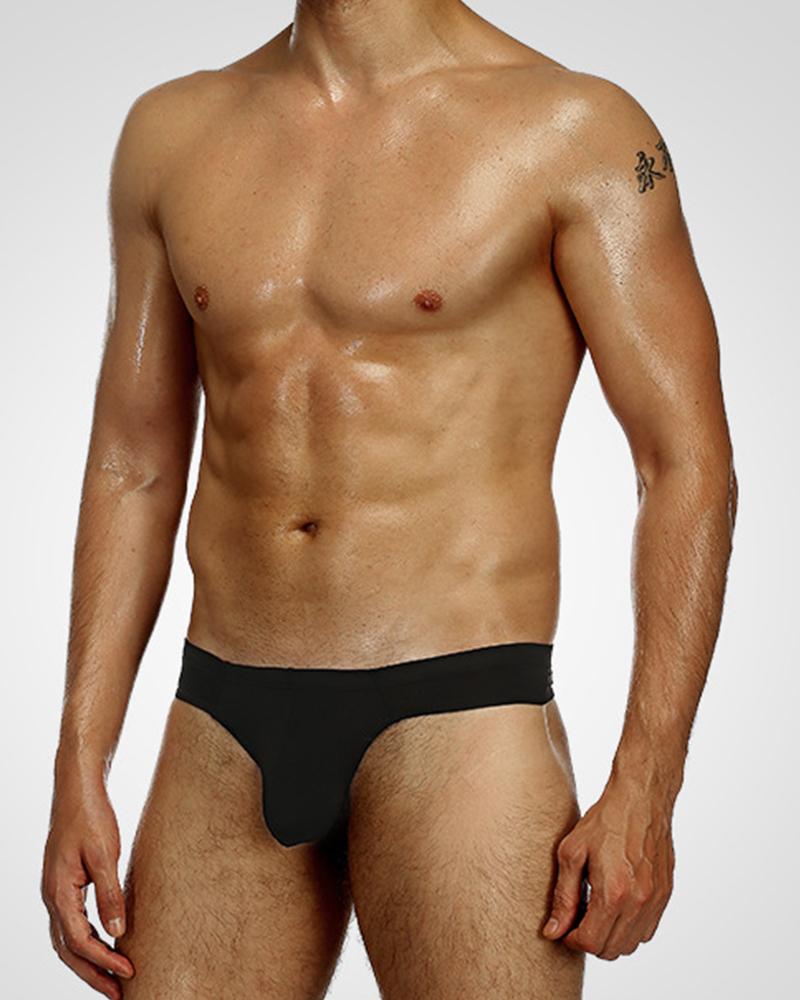 

Solid Slim Mesh Low Waist T-strings Panties Underwear, Black