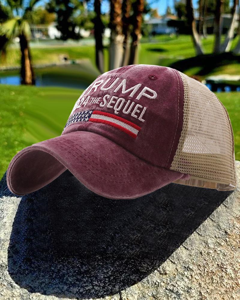 

Vintage Colorblock Flag Letter Embroidery Breathable Baseball Cap, Purple