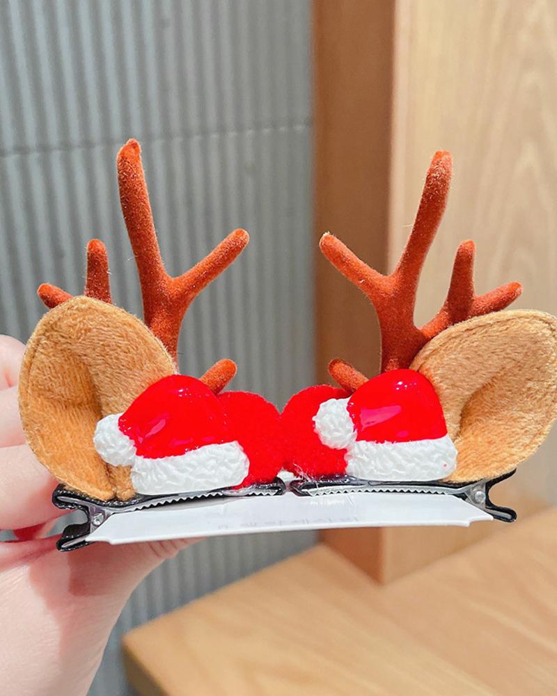 

1Pair Christmas Hair Clips Antlers Hairpins Hair Accessories Headpiece Party Ornament Xmas Gift, Style1