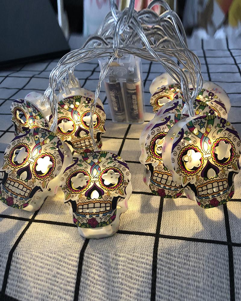 

Halloween Skull Light String Decoration Light 10LED Lights For Halloween Party, Yard, Haunted House Decorations, Style1