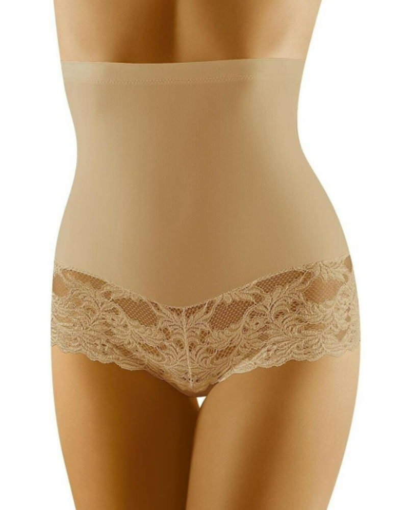 

Contrast Lace Body Shaping Postpartum Underwear Tummy Control Panty Waist Trainer Butt Lift Shapewear, Apricot