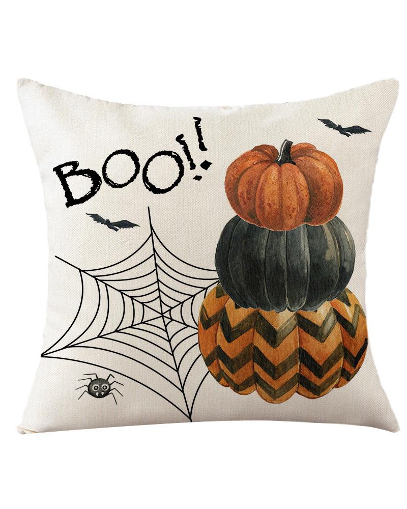 

Halloween Letter Pumpkin Graphic Print Pillow Covers Home Decor Sofa Throw Pillow Case Cushion Covers, Style4