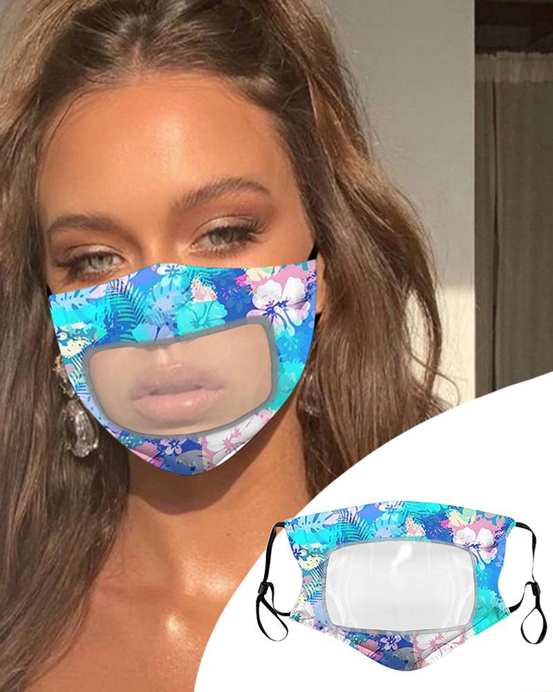 

Breathable Face Mask With Clear Window Visible Expression For The Deaf And Hard Of Hearing, Blue