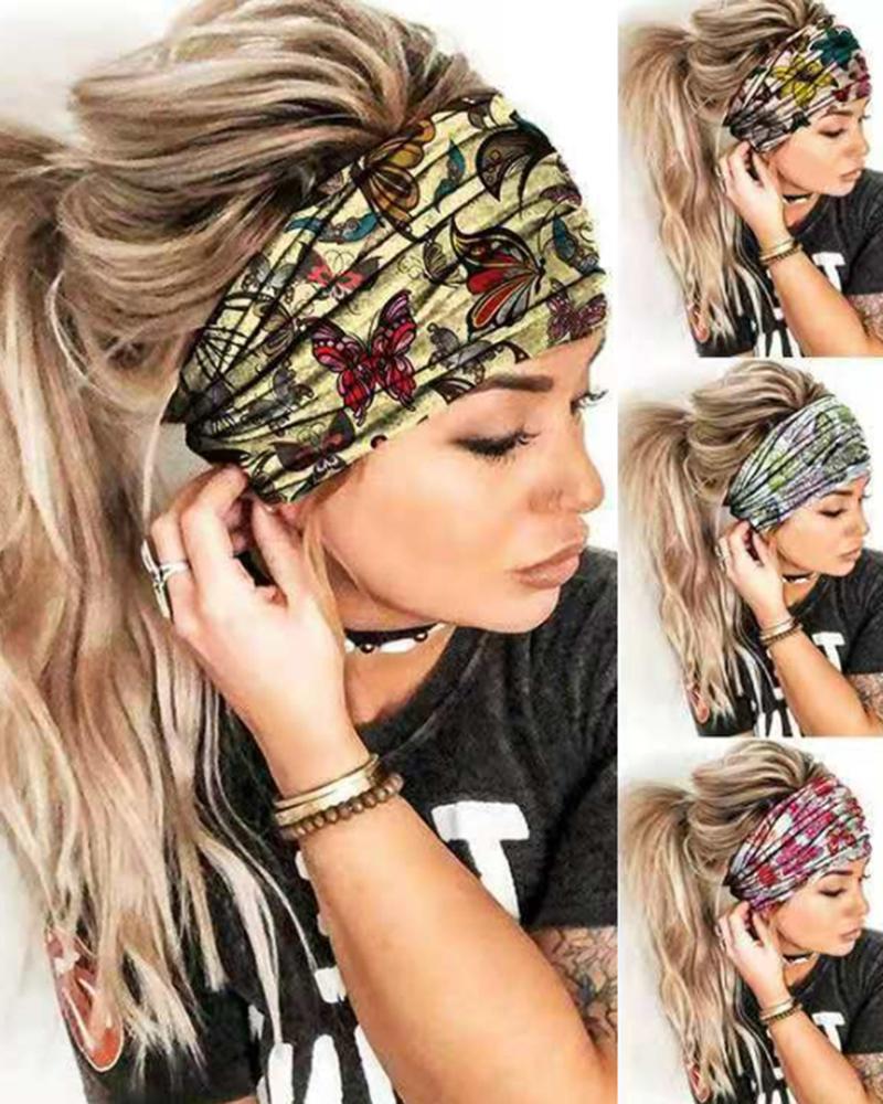 

Vintage Butterfly Yoga Sports Headband, Yellow