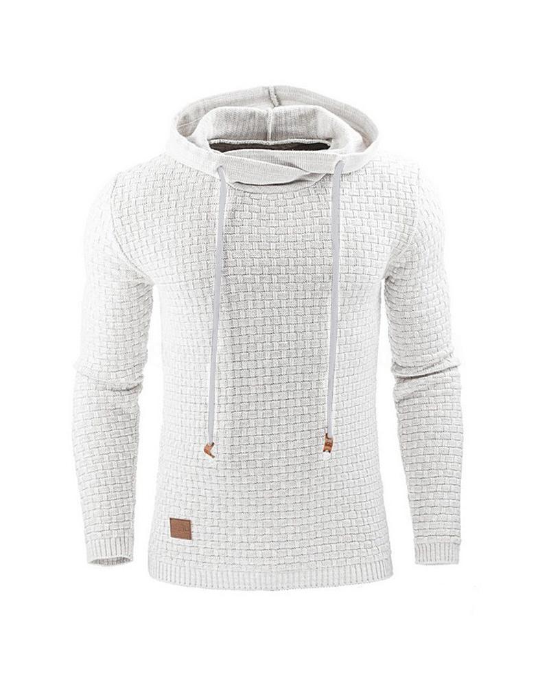 

Embossing Solid Color Long Sleeve Sweatshirt, White