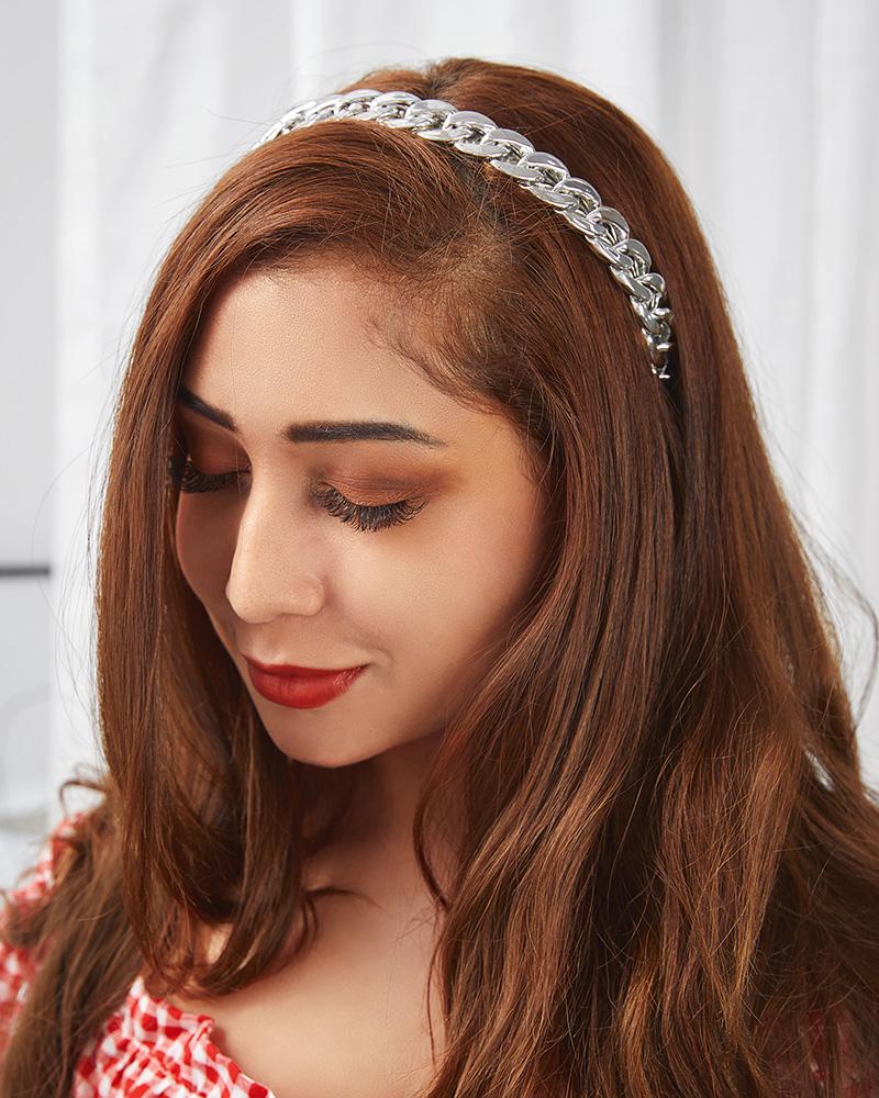 

Chain Link Headband Thick Chain Metal Hair Hoop, Style1