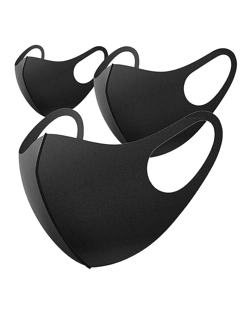 

Solid Breathable Mouth Mask Washable And Reusable, Black