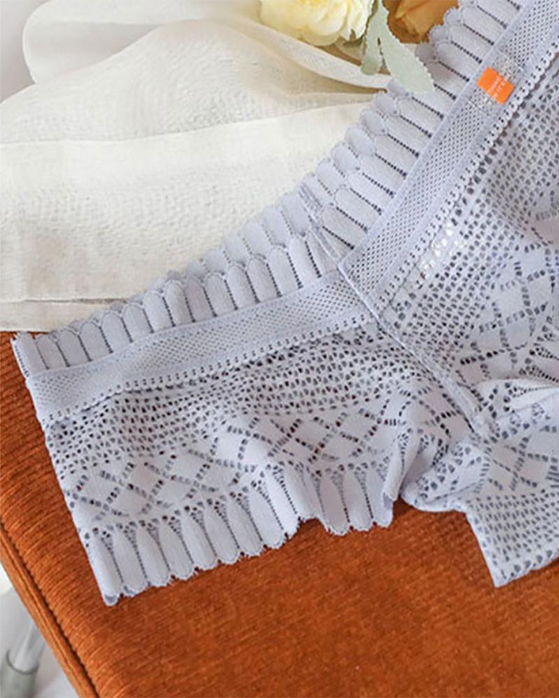 

Skinny Hollow Out Crochet Lace Panty, Blue