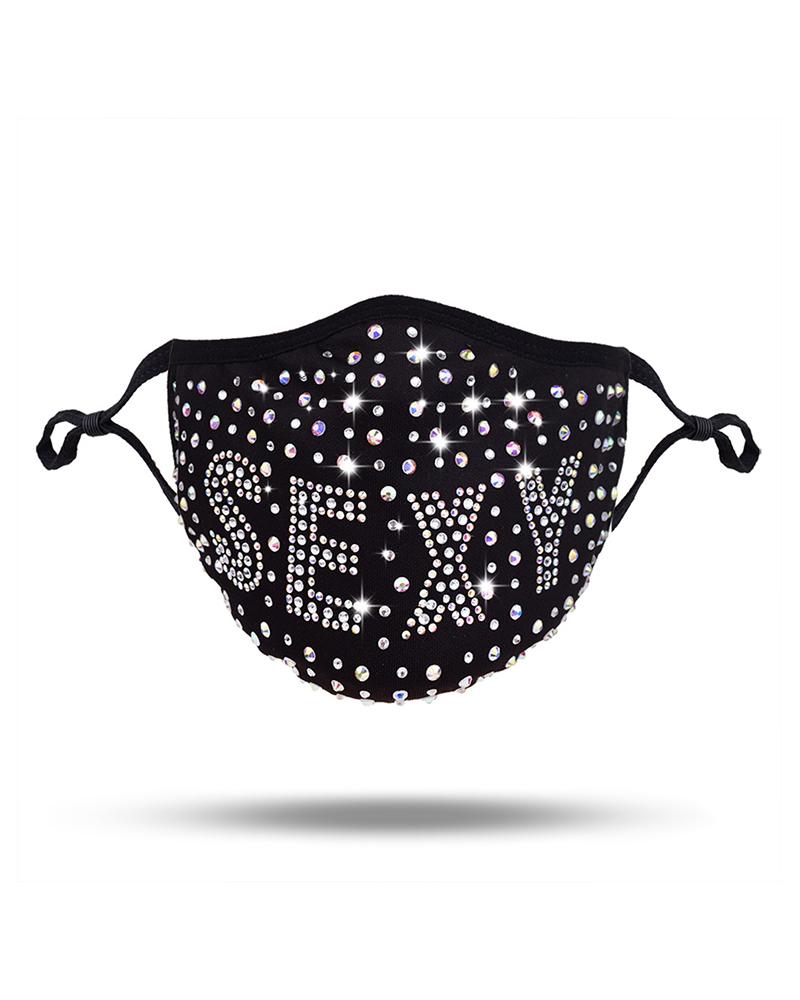

Letter Pattern Studded Breathable Face Mask, Style3