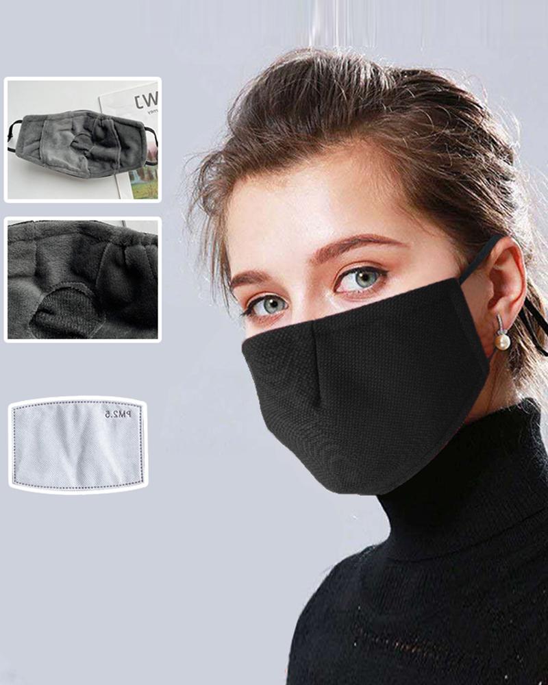 

Plain PM2.5 Filter Face Mask, Black