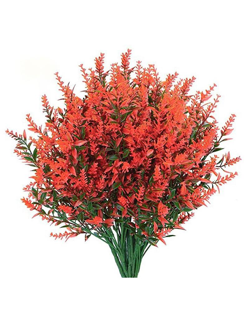 

8PCS Artificial Lavender Plant Lifelike Faux Silk Flowers for Weddings, Crafting, Kitchen Decor or Home Decor, Orange