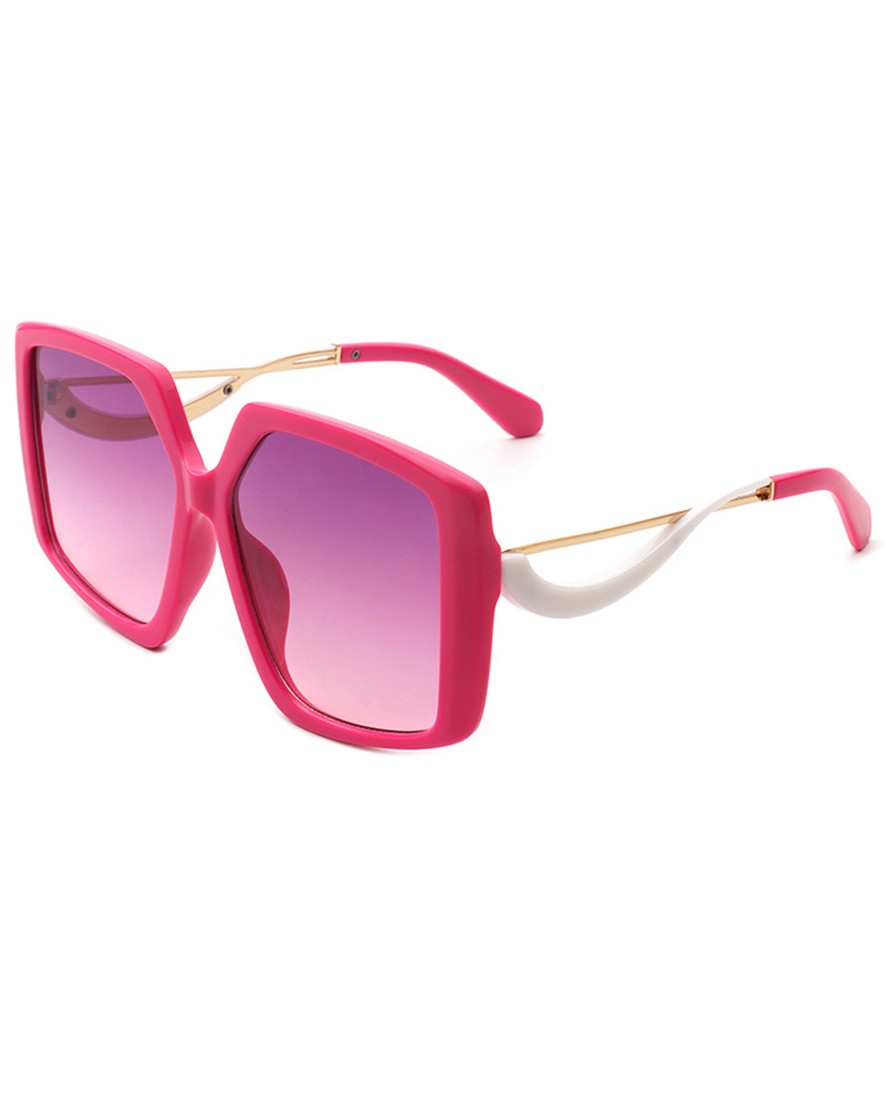 

1Pair Gradient Big Fashionable Square Sunglasses, Purple