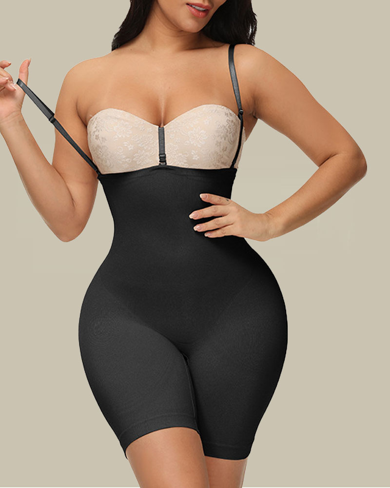 

Body Shaping Tummy Control Bodysuit Waist Trainer Chest Support Abdomen Corset Shapewear, Black