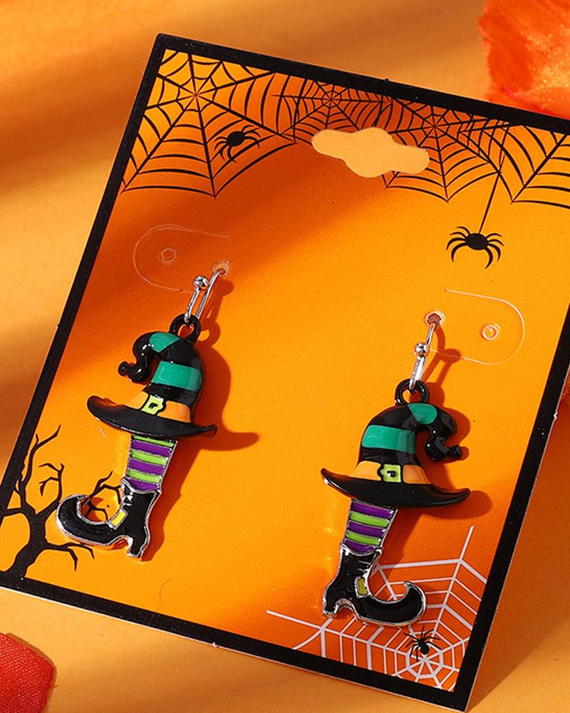 

1Pair Halloween Vintage Boot Dangle Drop Earrings, Orange