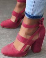 caged chunky heels shoes