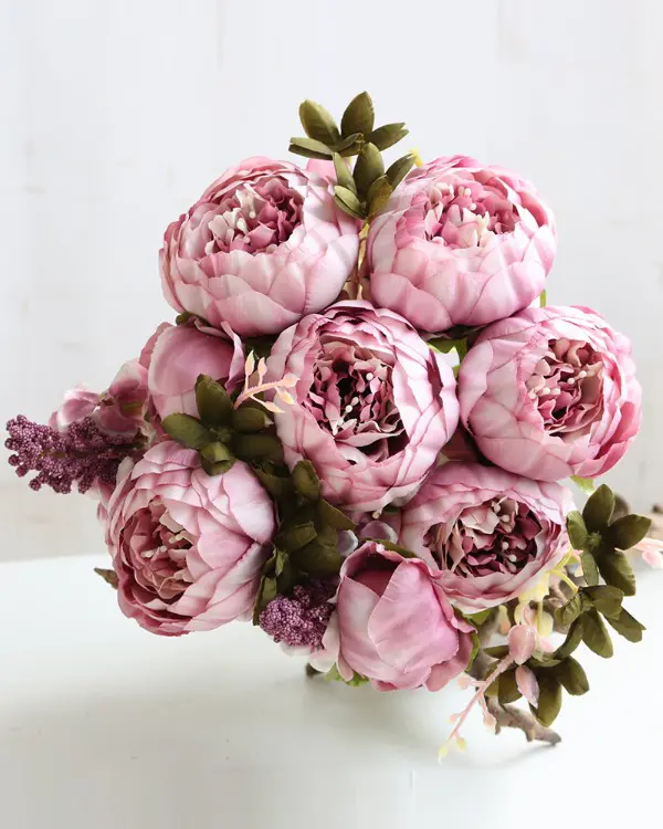 Artificial Peonies Flowers Faux Peony Bouquet Outdoor Flower