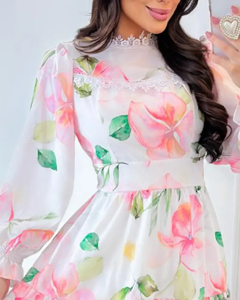 417　6/14 Flower print long sleeve M Floral Longsleeve — KJR Print