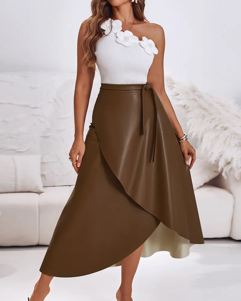 【mnem】Belted cut long skirt Sid Neigum Floor Length Gathered Belt Skirt in Black | REVOLVE